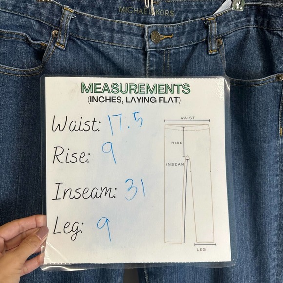 Michael Kors Y2K Wide Leg Jeans Women’s 12 Blue Denim Cotton Blend - Picture 7 of 12